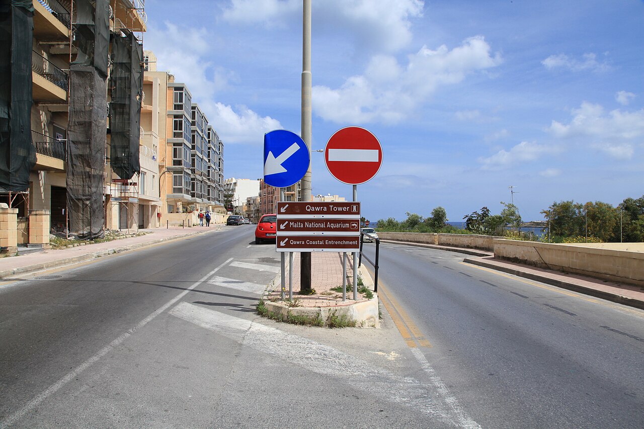 A road and junction in the St Paul’s Bay area
