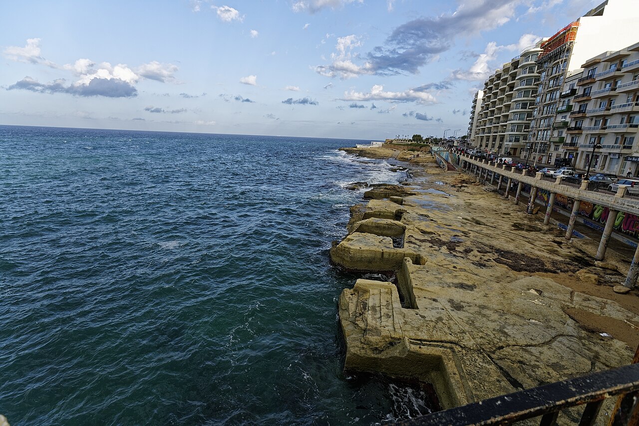 The waterfront along Sliema’s promenade