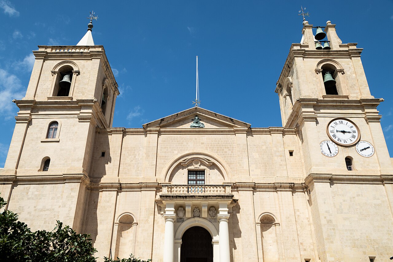 The facade of St John’s Co-Cathedral in Valletta